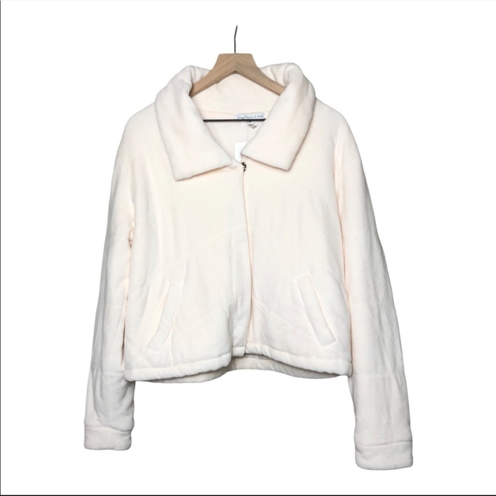 YOUNG FABULOUS & BROKE Flurry Teddy Quilted Puffer Jacket Winter White Sz L NWT